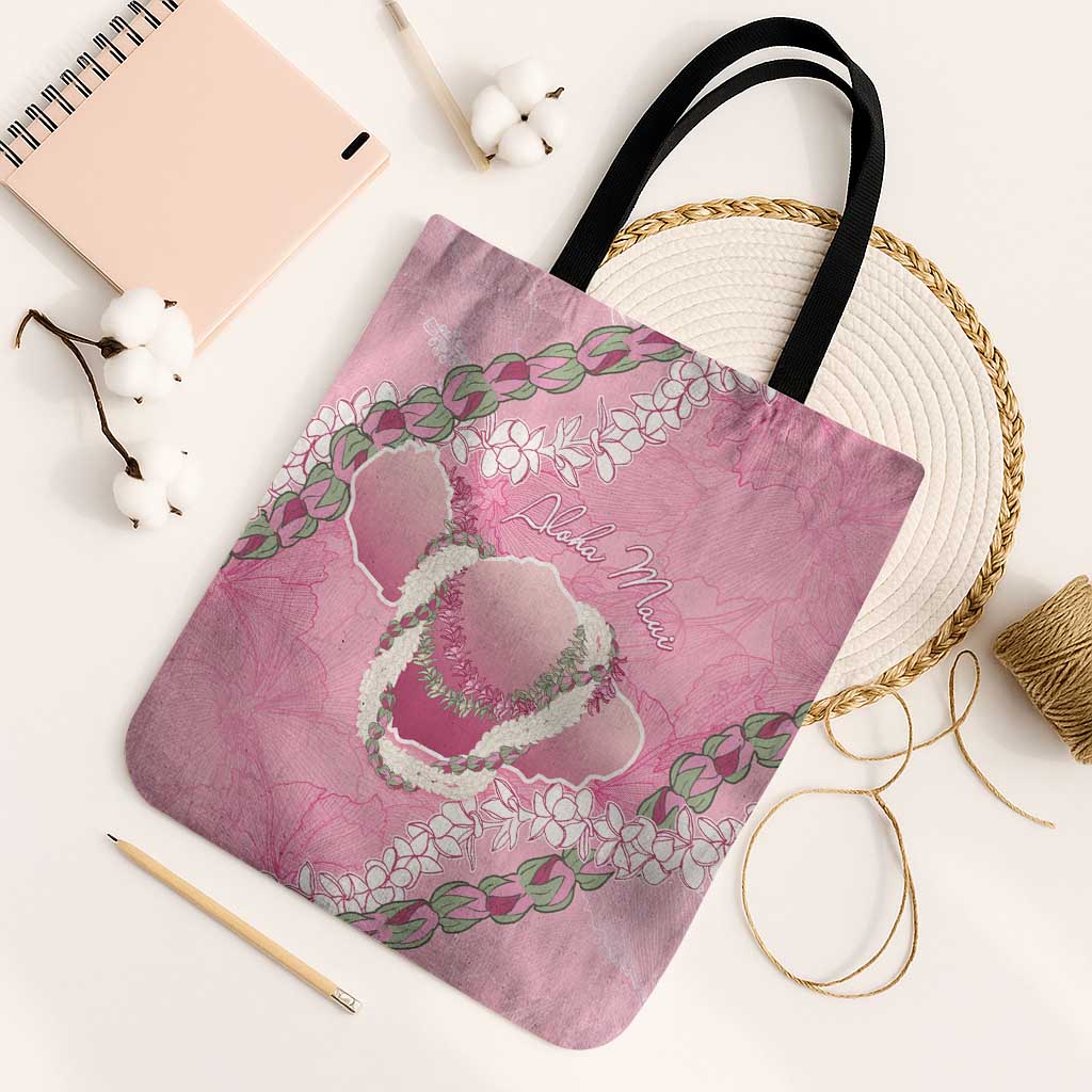 Hawaii Maui Island Flowers Lei Tote Bag Lokelani Rose Pink