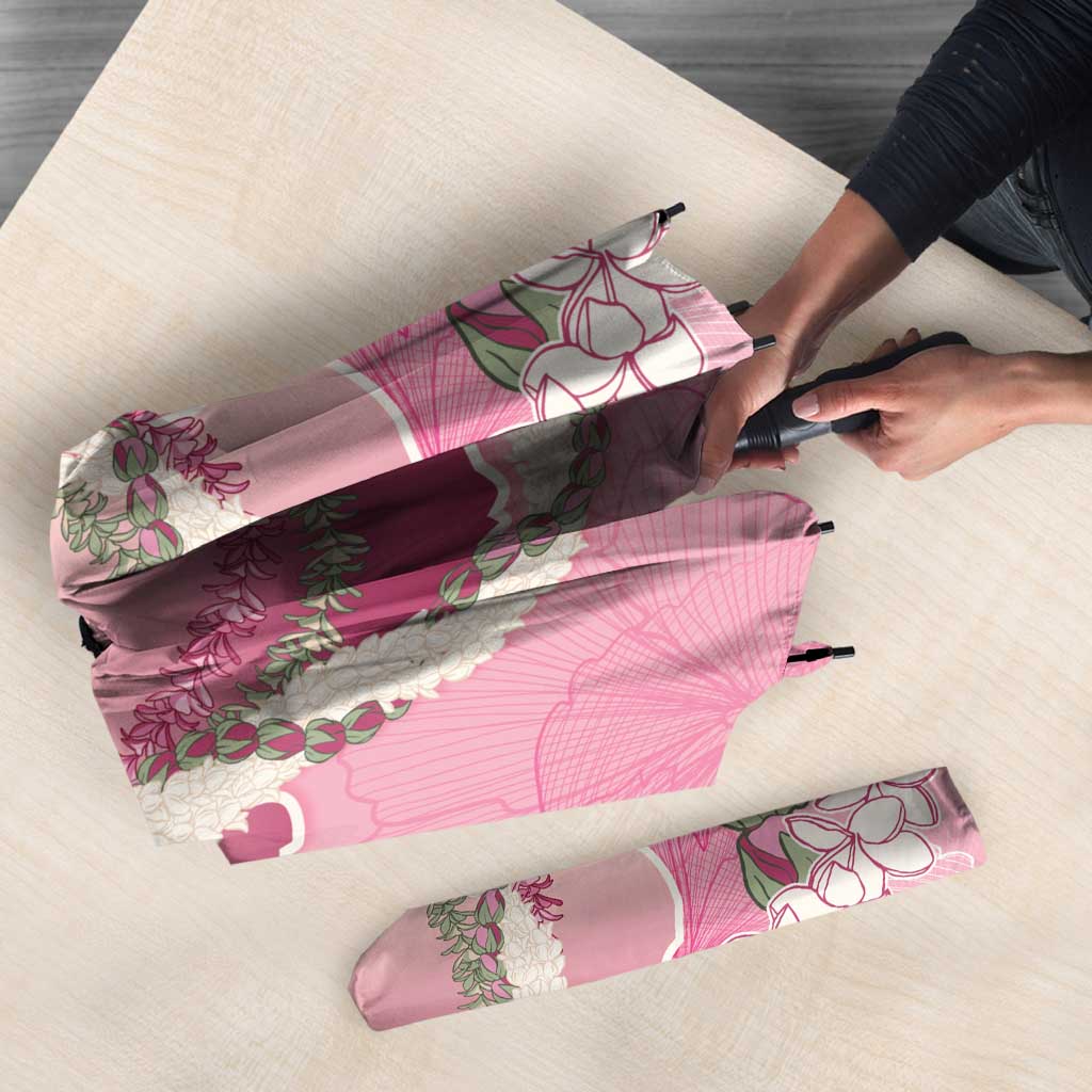 Hawaii Maui Island Flowers Lei Umbrella Lokelani Rose Pink