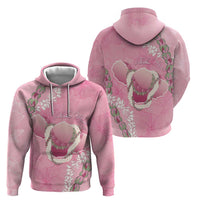 Hawaii Maui Island Flowers Lei Zip Hoodie Lokelani Rose Pink
