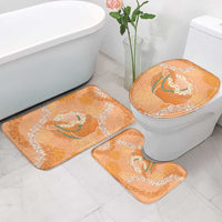 Hawaii Lanai Island Flowers Lei Bathroom Set Orange Kaunaoa Mix Maile