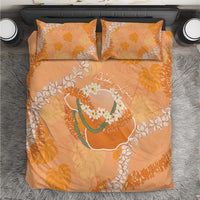 Hawaii Lanai Island Flowers Lei Bedding Set Orange Kaunaoa Mix Maile