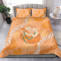 Hawaii Lanai Island Flowers Lei Bedding Set Orange Kaunaoa Mix Maile