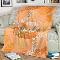 Hawaii Lanai Island Flowers Lei Blanket Orange Kaunaoa Mix Maile