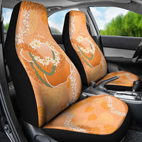 Hawaii Lanai Island Flowers Lei Car Seat Cover Orange Kaunaoa Mix Maile