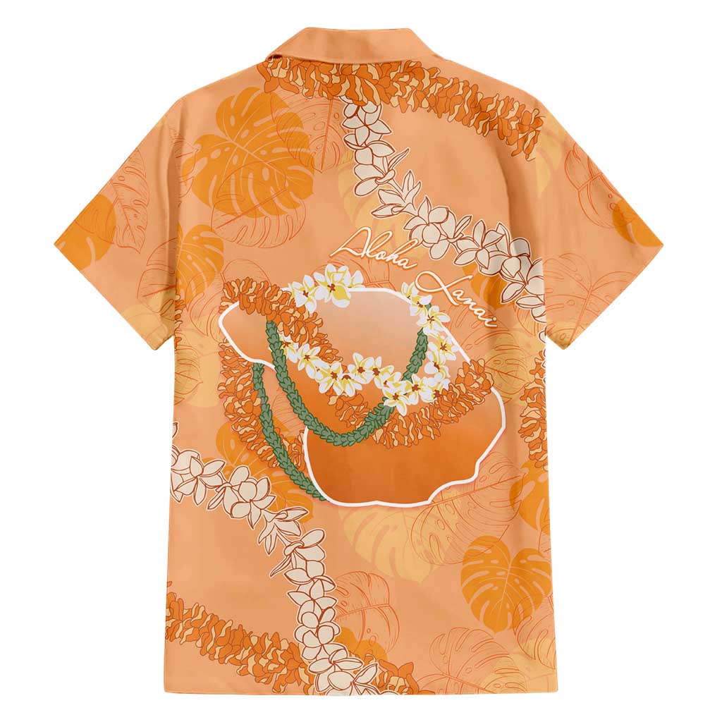 Hawaii Lanai Island Flowers Lei Family Matching Tank Maxi Dress and Hawaiian Shirt Orange Kaunaoa Mix Maile LT7 - Polynesian Pride