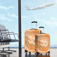 Hawaii Lanai Island Flowers Lei Luggage Cover Orange Kaunaoa Mix Maile