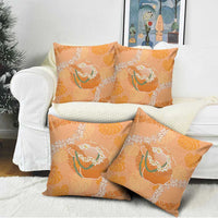 Hawaii Lanai Island Flowers Lei Pillow Cover Orange Kaunaoa Mix Maile