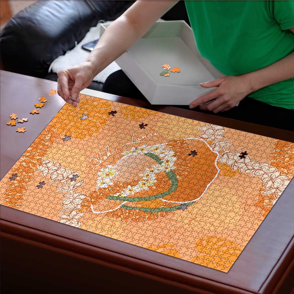 Hawaii Lanai Island Flowers Lei Puzzle Orange Kaunaoa Mix Maile