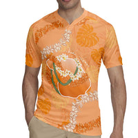 Hawaii Lanai Island Flowers Lei Rugby Jersey Orange Kaunaoa Mix Maile