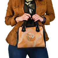 Hawaii Lanai Island Flowers Lei Shoulder Handbag Orange Kaunaoa Mix Maile