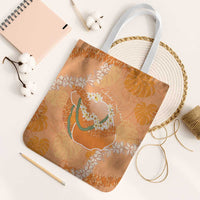 Hawaii Lanai Island Flowers Lei Tote Bag Orange Kaunaoa Mix Maile