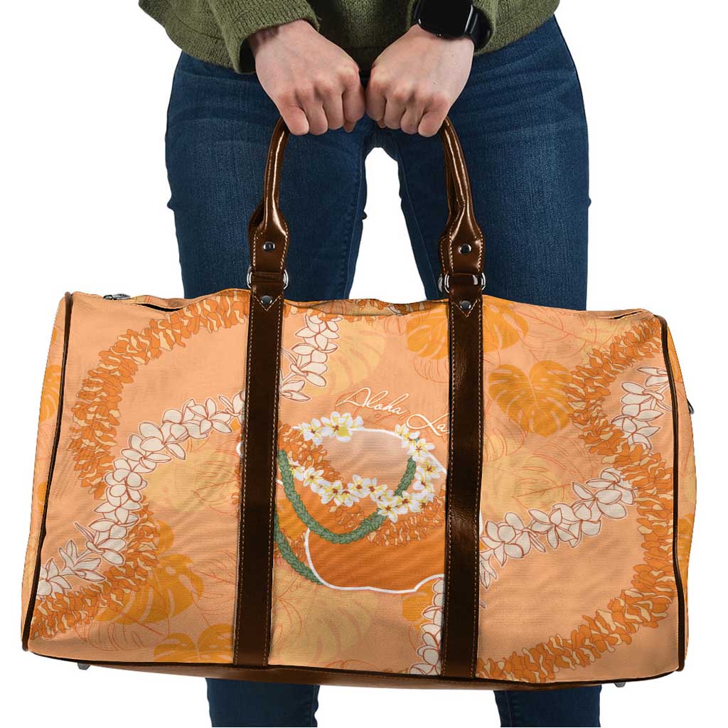Hawaii Lanai Island Flowers Lei Travel Bag Orange Kaunaoa Mix Maile