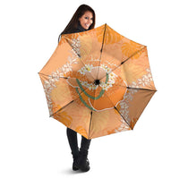 Hawaii Lanai Island Flowers Lei Umbrella Orange Kaunaoa Mix Maile