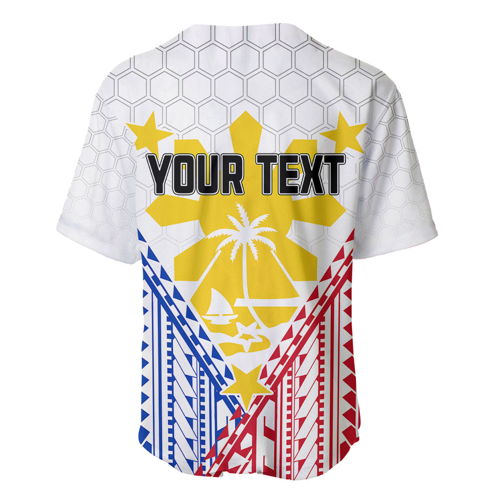 Personalised Philippines Mix Guam Baseball Jersey Filipino Flag Style LT7 - Polynesian Pride