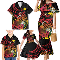 Personalized Milne Bay Family Matching Mermaid Dress and Hawaiian Shirt PNG Lime Pot with Oro Tapa LT7 - Polynesian Pride