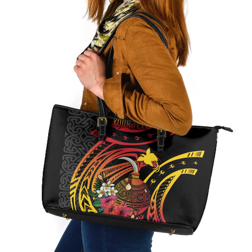 Personalized Milne Bay Leather Tote Bag PNG Lime Pot with Oro Tapa