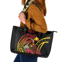 Personalized Milne Bay Leather Tote Bag PNG Lime Pot with Oro Tapa