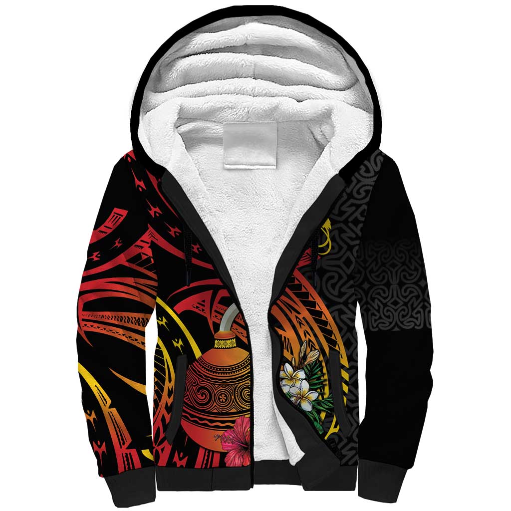Personalized Milne Bay Sherpa Hoodie PNG Lime Pot with Oro Tapa