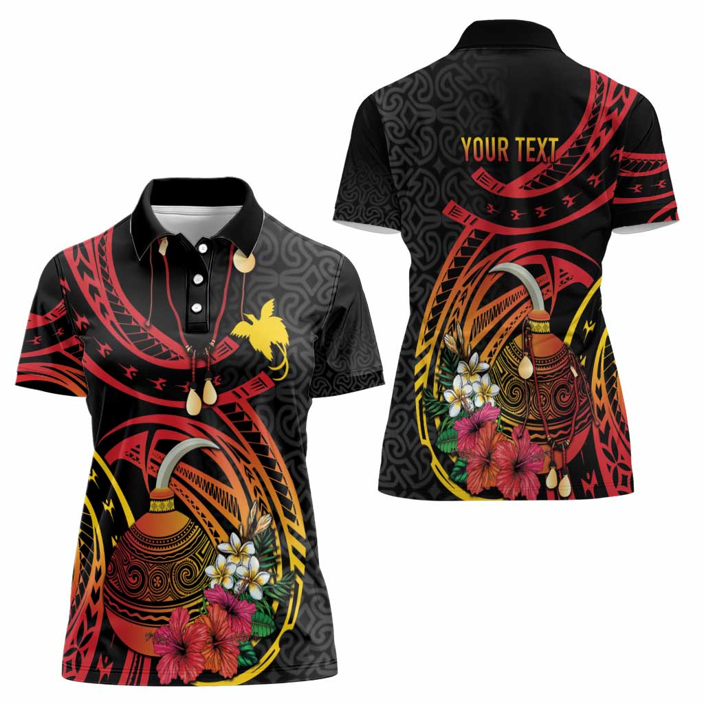 Personalized Milne Bay Women Polo Shirt PNG Lime Pot with Oro Tapa