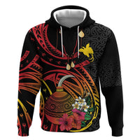 Personalized Milne Bay Zip Hoodie PNG Lime Pot with Oro Tapa