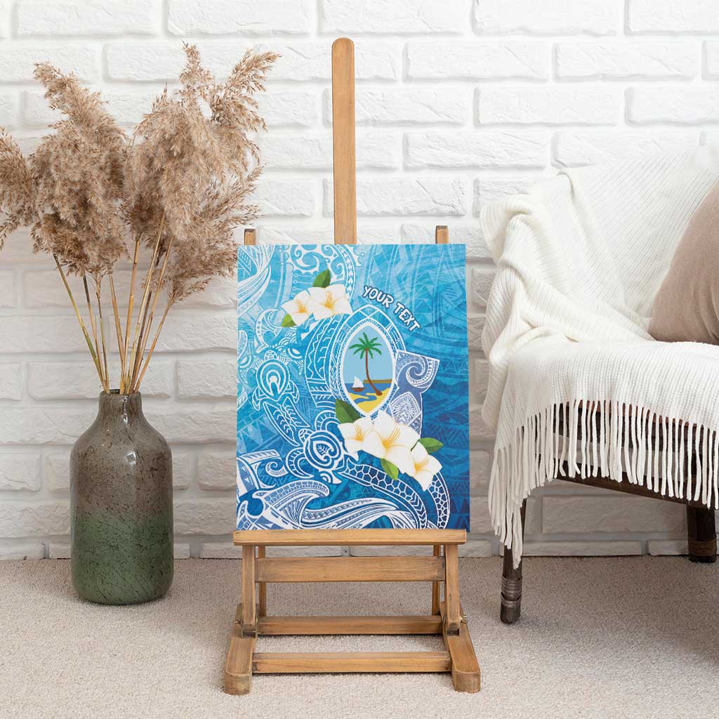 Hafa Adai Guam Chamorro Personalized Canvas Wall Art Ocean Blue Latte Stone with Guasali - Polynesian Pride