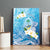 Hafa Adai Guam Chamorro Personalized Canvas Wall Art Ocean Blue Latte Stone with Guasali - Polynesian Pride