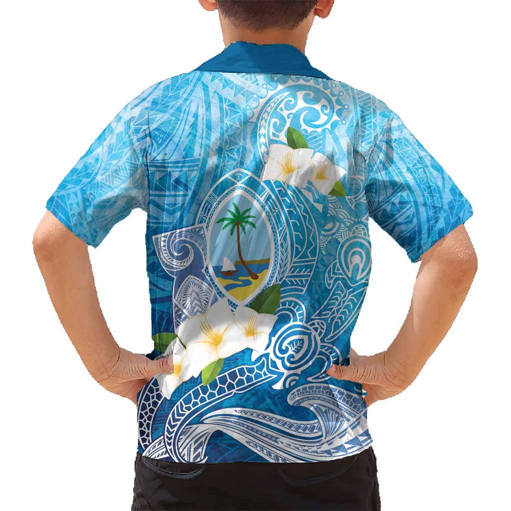 Hafa Adai Guam Chamorro Personalized Family Matching Long Sleeve Bodycon Dress and Hawaiian Shirt Ocean Blue Latte Stone with Guasali LT7 - Polynesian Pride