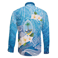 Hafa Adai Guam Chamorro Personalized Family Matching Off The Shoulder Long Sleeve Dress and Hawaiian Shirt Ocean Blue Latte Stone with Guasali LT7 - Polynesian Pride