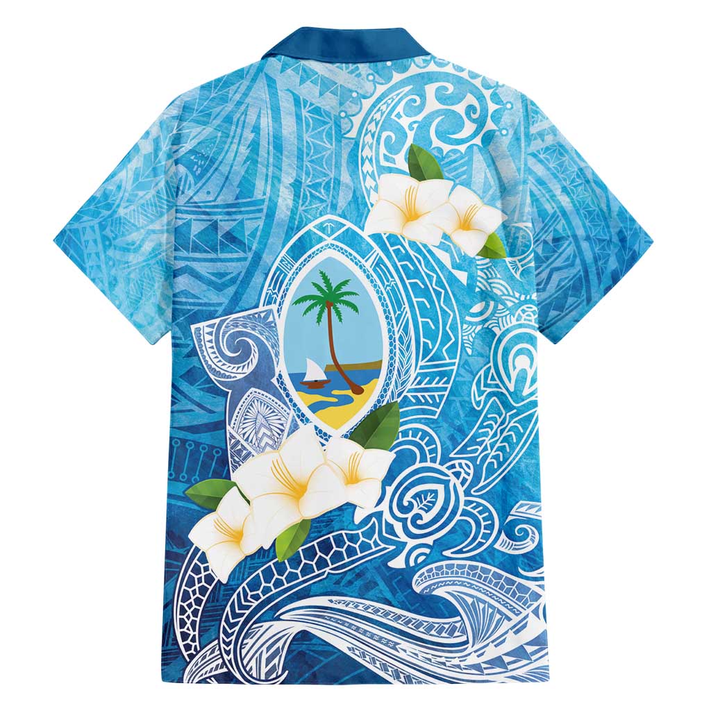 Hafa Adai Guam Chamorro Personalized Hawaiian Shirt Ocean Blue Latte Stone with Guasali - Polynesian Pride