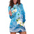 Hafa Adai Guam Chamorro Personalized Hoodie Dress Ocean Blue Latte Stone with Guasali - Polynesian Pride