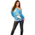 Hafa Adai Guam Chamorro Personalized Off Shoulder Sweater Ocean Blue Latte Stone with Guasali - Polynesian Pride