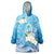 Hafa Adai Guam Chamorro Personalized Wearable Blanket Hoodie Ocean Blue Latte Stone with Guasali - Polynesian Pride