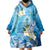 Hafa Adai Guam Chamorro Personalized Wearable Blanket Hoodie Ocean Blue Latte Stone with Guasali - Polynesian Pride