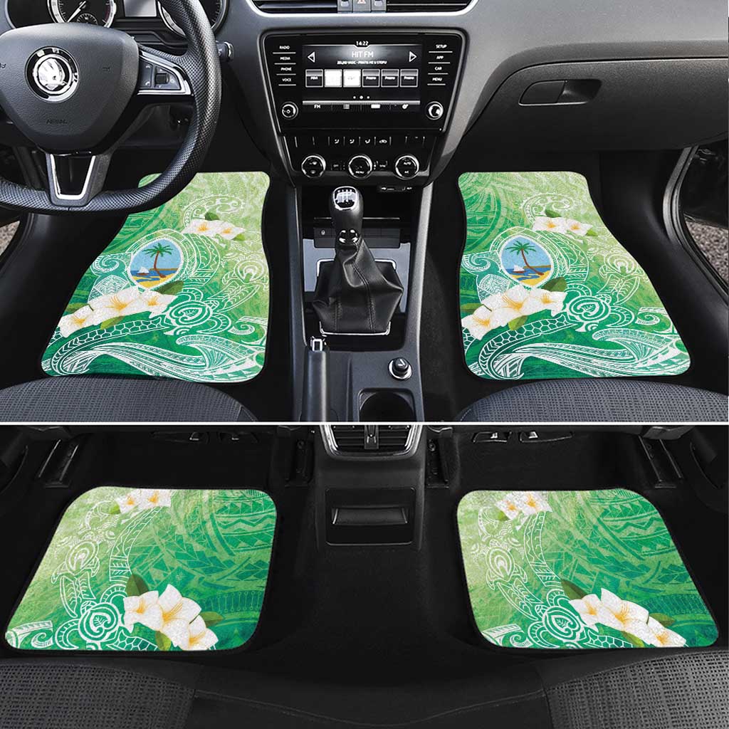 Hafa Adai Guam Chamorro Personalized Car Mats Summer Green Latte Stone with Guasali - Polynesian Pride