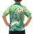 Hafa Adai Guam Chamorro Personalized Family Matching Off The Shoulder Long Sleeve Dress and Hawaiian Shirt Summer Green Latte Stone with Guasali - Polynesian Pride