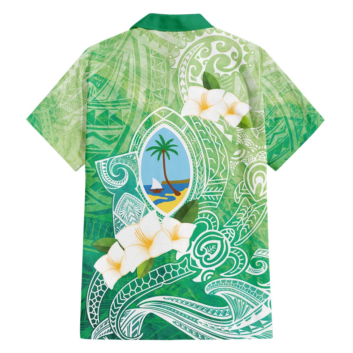 Hafa Adai Guam Chamorro Personalized Family Matching Off The Shoulder Long Sleeve Dress and Hawaiian Shirt Summer Green Latte Stone with Guasali LT7 - Polynesian Pride