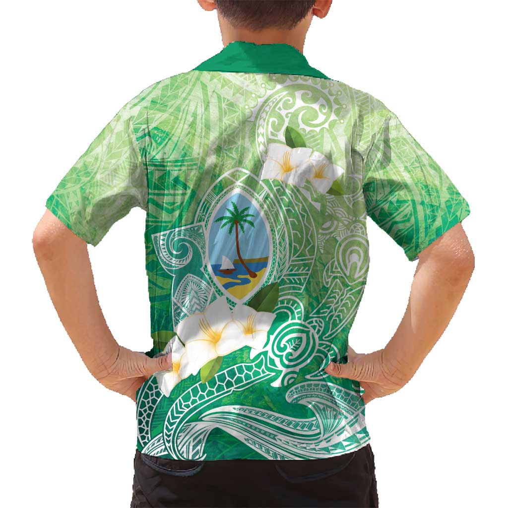Hafa Adai Guam Chamorro Personalized Family Matching Puletasi and Hawaiian Shirt Summer Green Latte Stone with Guasali - Polynesian Pride