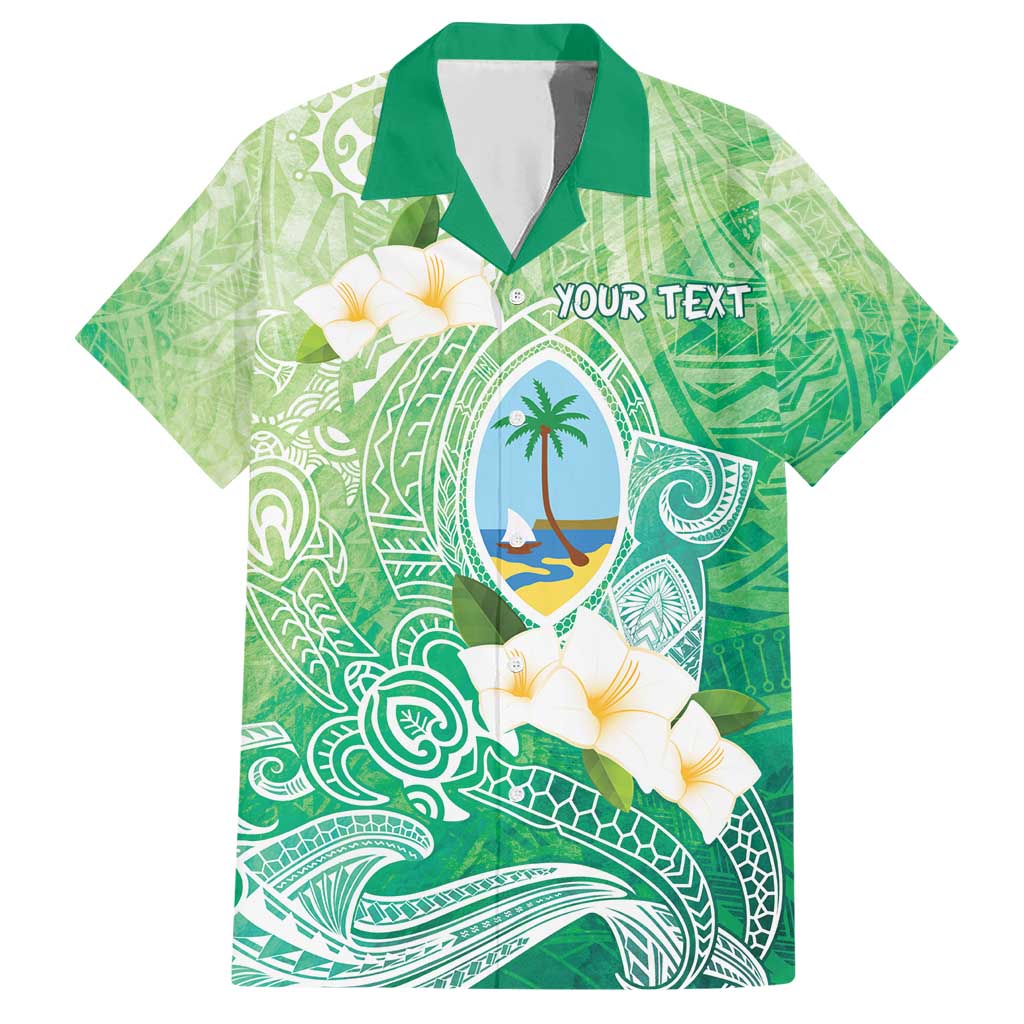 Hafa Adai Guam Chamorro Personalized Family Matching Short Sleeve Bodycon Dress and Hawaiian Shirt Summer Green Latte Stone with Guasali LT7 Dad's Shirt - Short Sleeve Summer Green - Polynesian Pride
