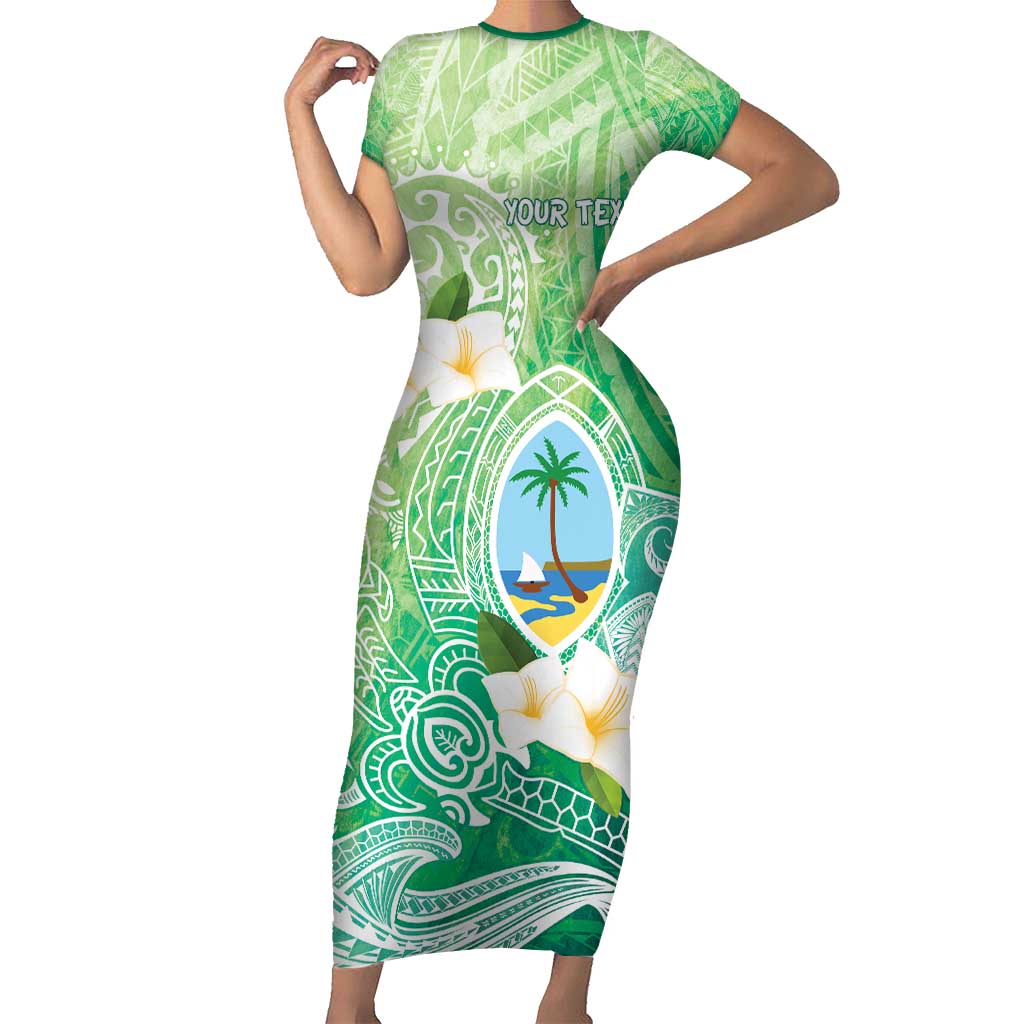 Hafa Adai Guam Chamorro Personalized Family Matching Short Sleeve Bodycon Dress and Hawaiian Shirt Summer Green Latte Stone with Guasali LT7 Mom's Dress Summer Green - Polynesian Pride