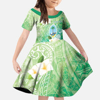 Hafa Adai Guam Chamorro Personalized Family Matching Summer Maxi Dress and Hawaiian Shirt Summer Green Latte Stone with Guasali LT7 Daughter's Dress Summer Green - Polynesian Pride