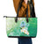 Hafa Adai Guam Chamorro Personalized Leather Tote Bag Summer Green Latte Stone with Guasali - Polynesian Pride
