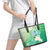 Hafa Adai Guam Chamorro Personalized Leather Tote Bag Summer Green Latte Stone with Guasali - Polynesian Pride