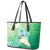 Hafa Adai Guam Chamorro Personalized Leather Tote Bag Summer Green Latte Stone with Guasali - Polynesian Pride