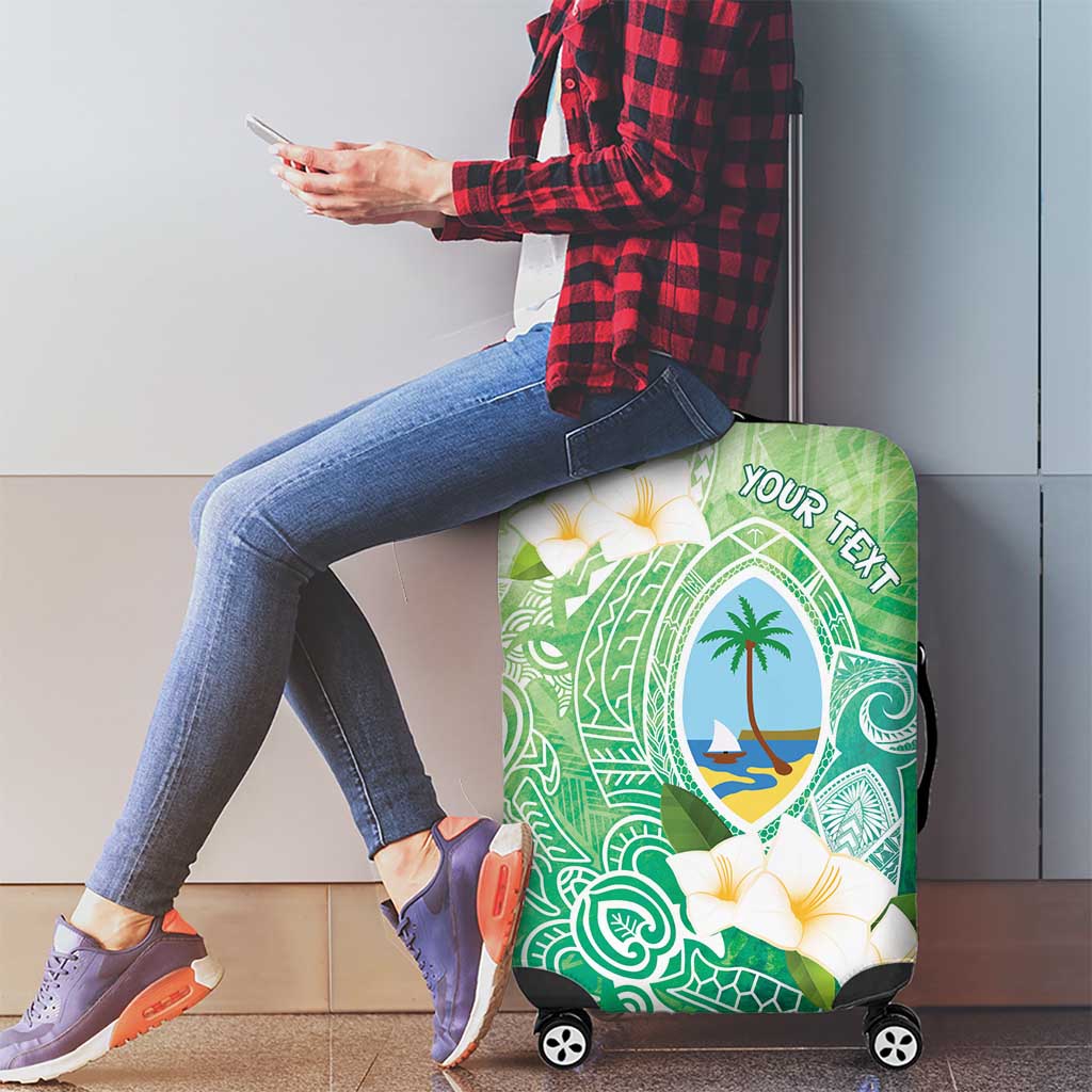 Hafa Adai Guam Chamorro Personalized Luggage Cover Summer Green Latte Stone with Guasali - Polynesian Pride
