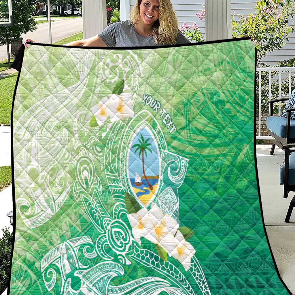 Hafa Adai Guam Chamorro Personalized Quilt Summer Green Latte Stone with Guasali - Polynesian Pride
