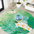 Hafa Adai Guam Chamorro Personalized Round Carpet Summer Green Latte Stone with Guasali - Polynesian Pride