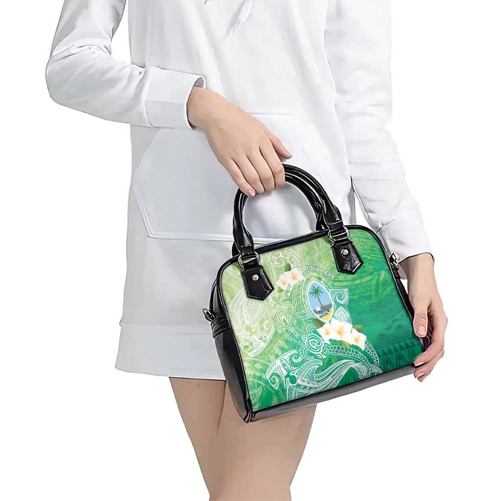 Hafa Adai Guam Chamorro Personalized Shoulder Handbag Summer Green Latte Stone with Guasali - Polynesian Pride