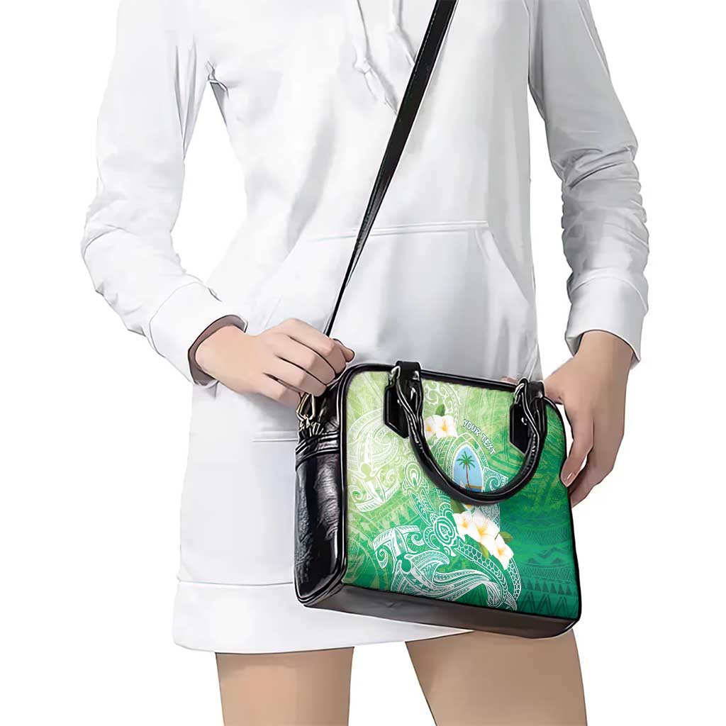 Hafa Adai Guam Chamorro Personalized Shoulder Handbag Summer Green Latte Stone with Guasali - Polynesian Pride