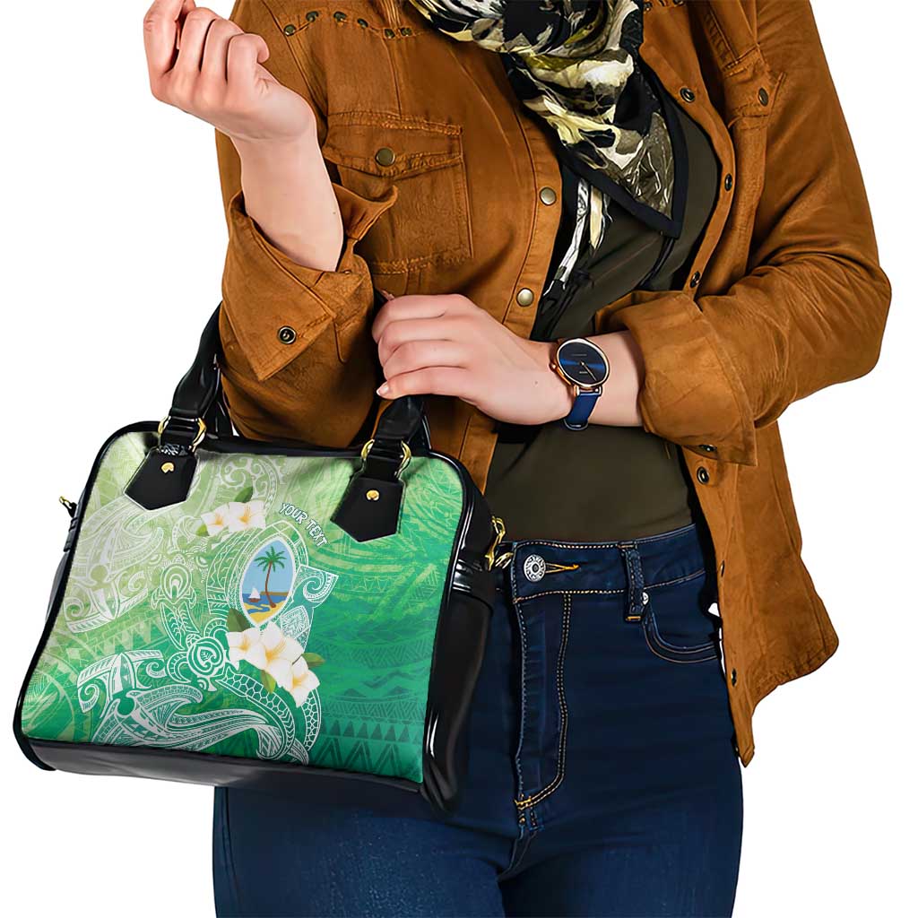 Hafa Adai Guam Chamorro Personalized Shoulder Handbag Summer Green Latte Stone with Guasali - Polynesian Pride