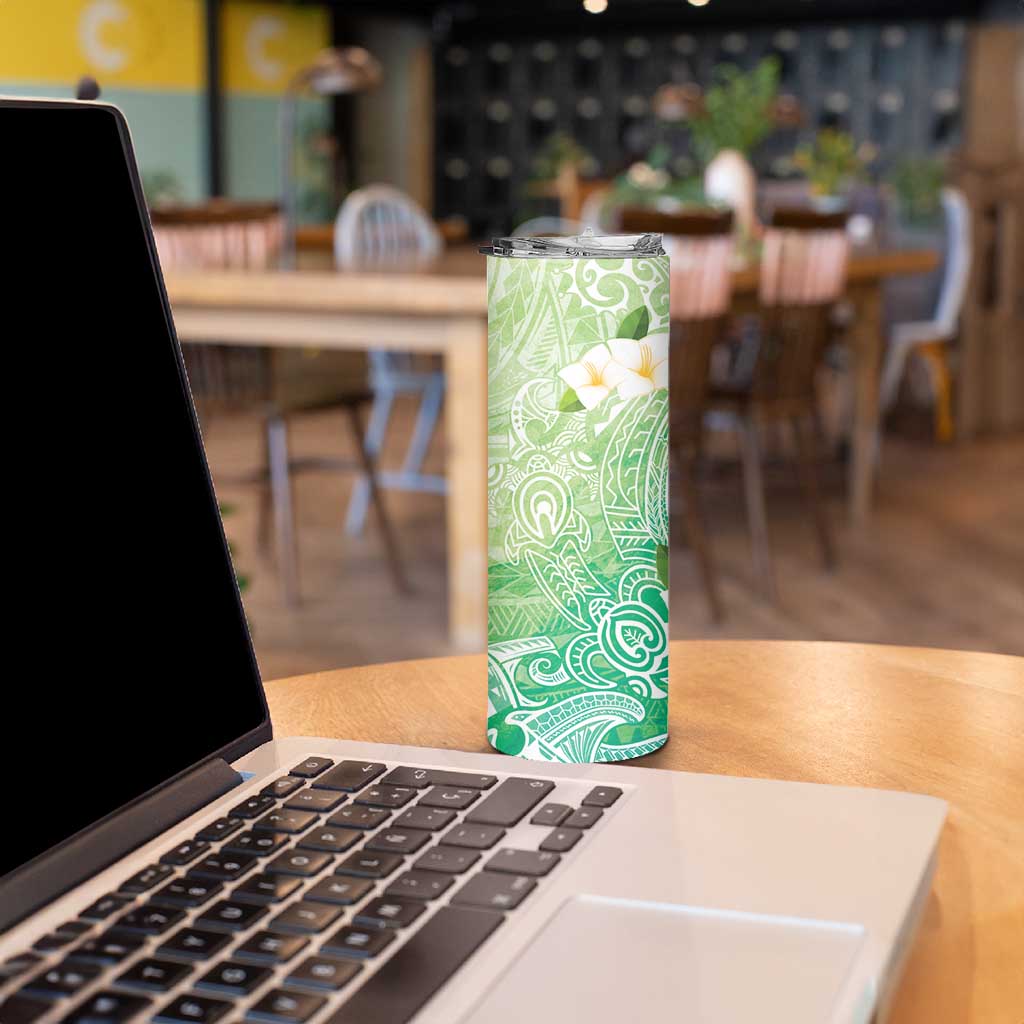 Hafa Adai Guam Chamorro Personalized Skinny Tumbler Summer Green Latte Stone with Guasali - Polynesian Pride